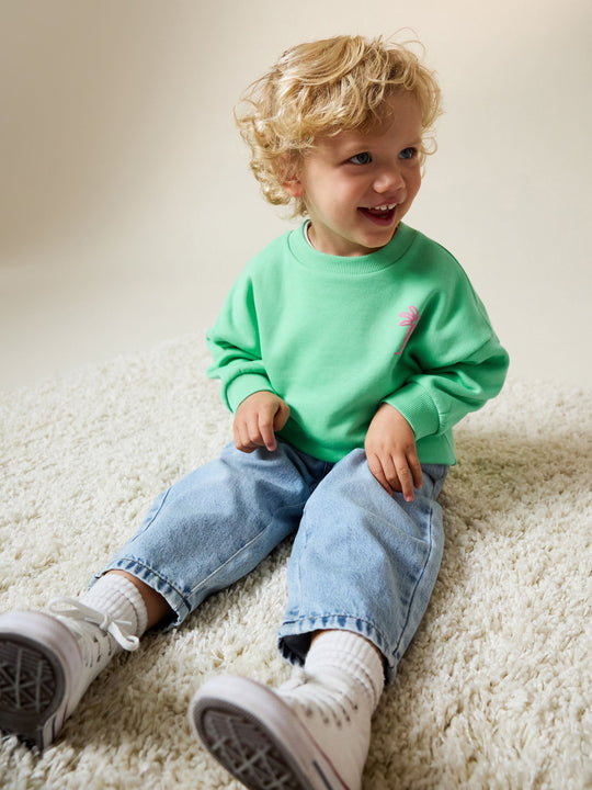 Green Palm Tree Crew Neck Sweatshirt (3mths-7yrs)