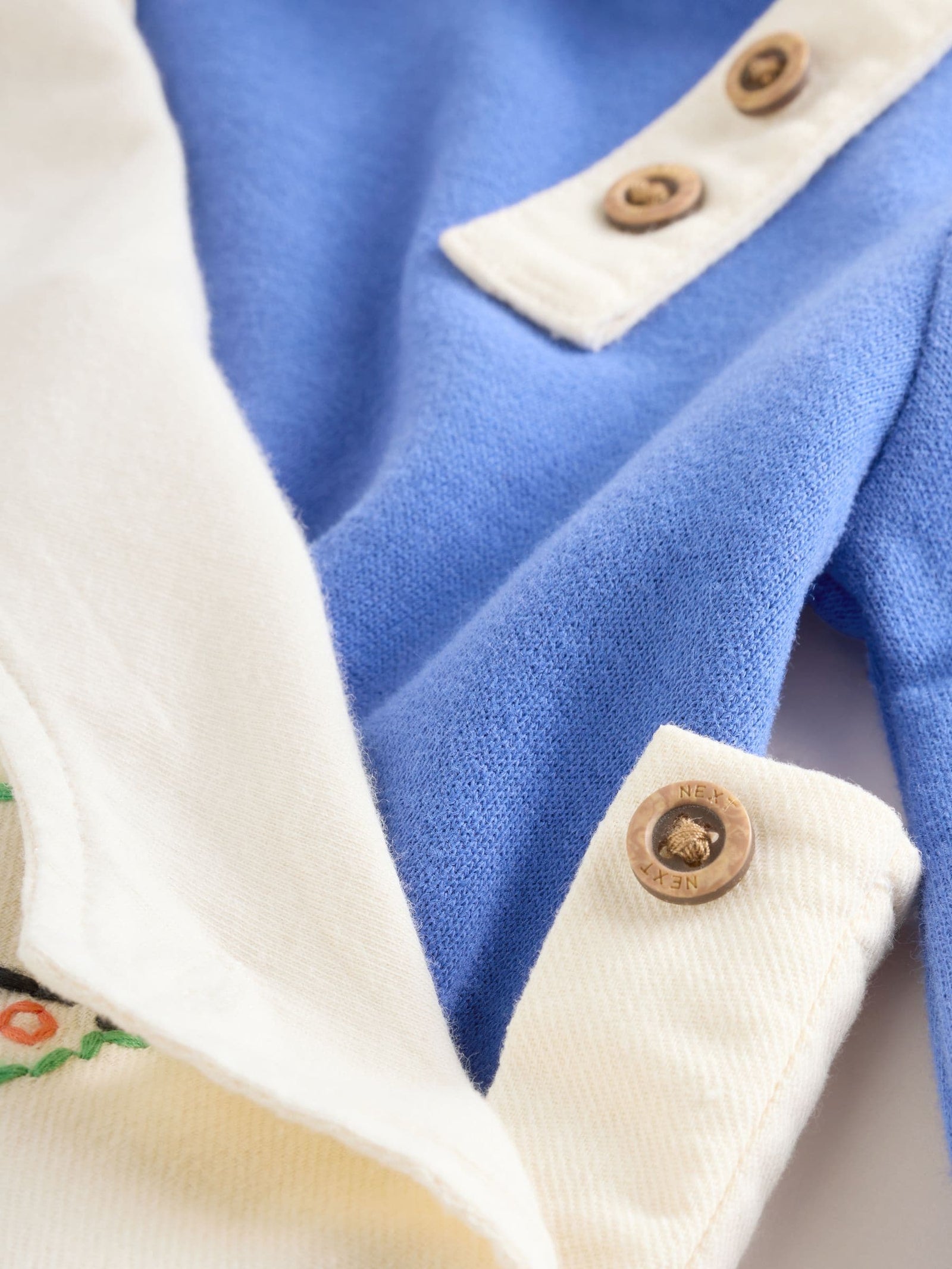 Neutral/Blue Characters Baby Twill Dungarees and Bodysuit Set (0mths-2yrs)