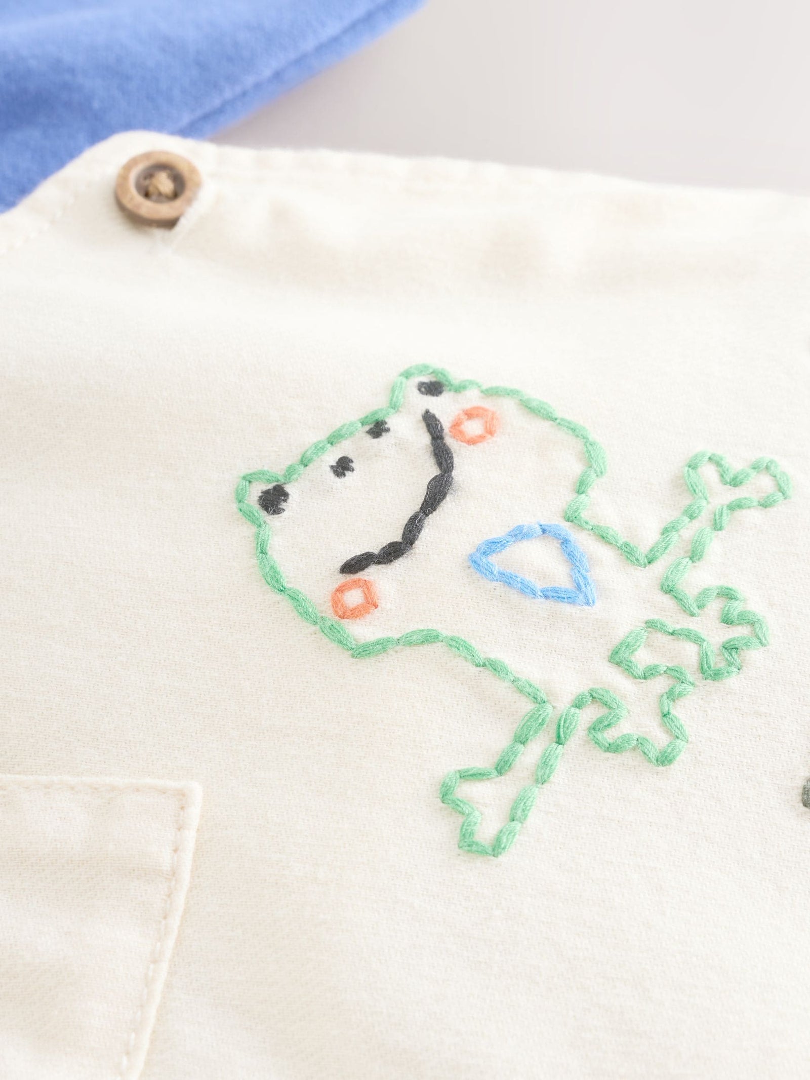 Neutral/Blue Characters Baby Twill Dungarees and Bodysuit Set (0mths-2yrs)