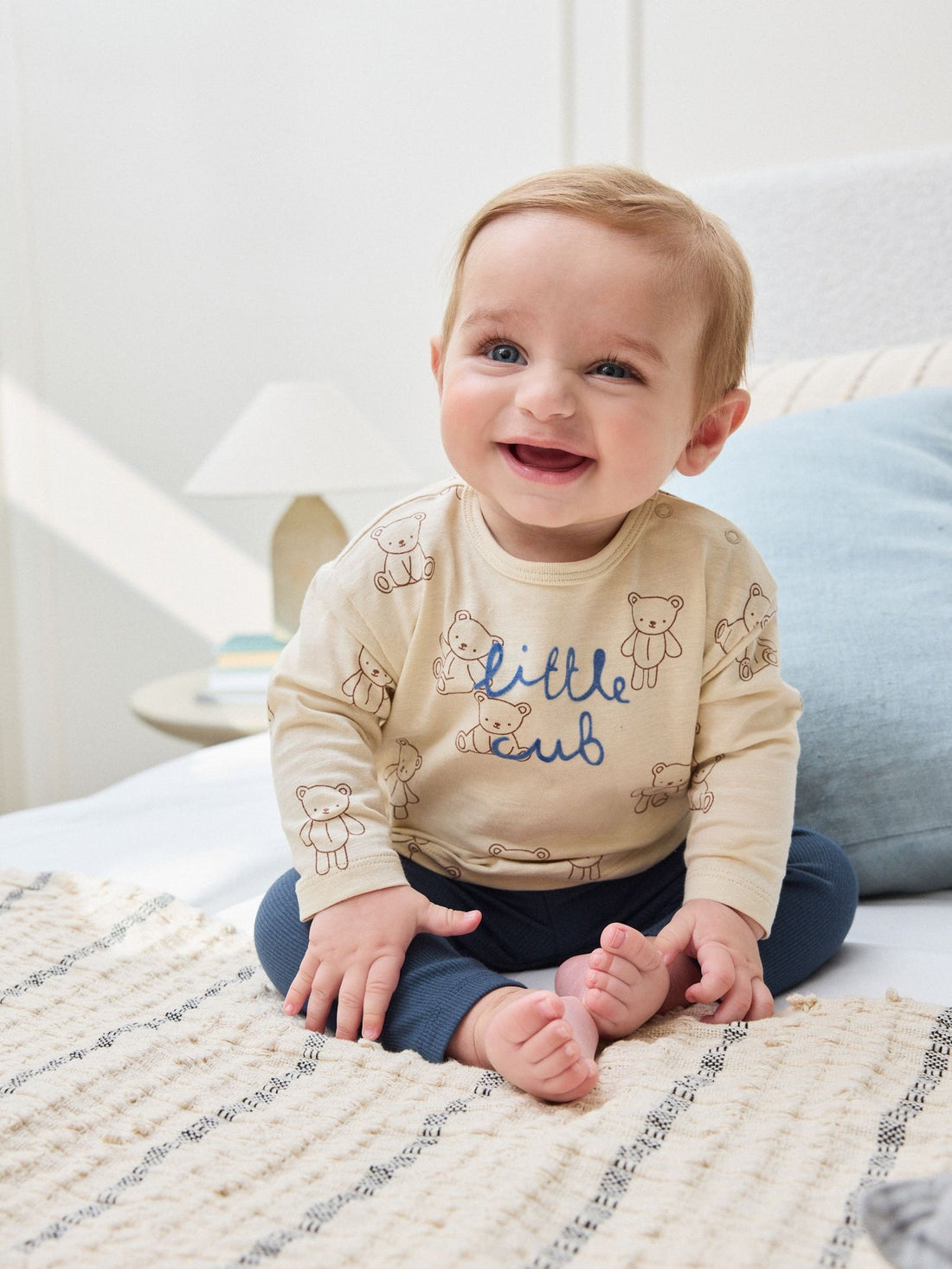 Blue/Brown Little Bear Cub Baby Top and Leggings Set 2 Piece (0mths-3yrs)