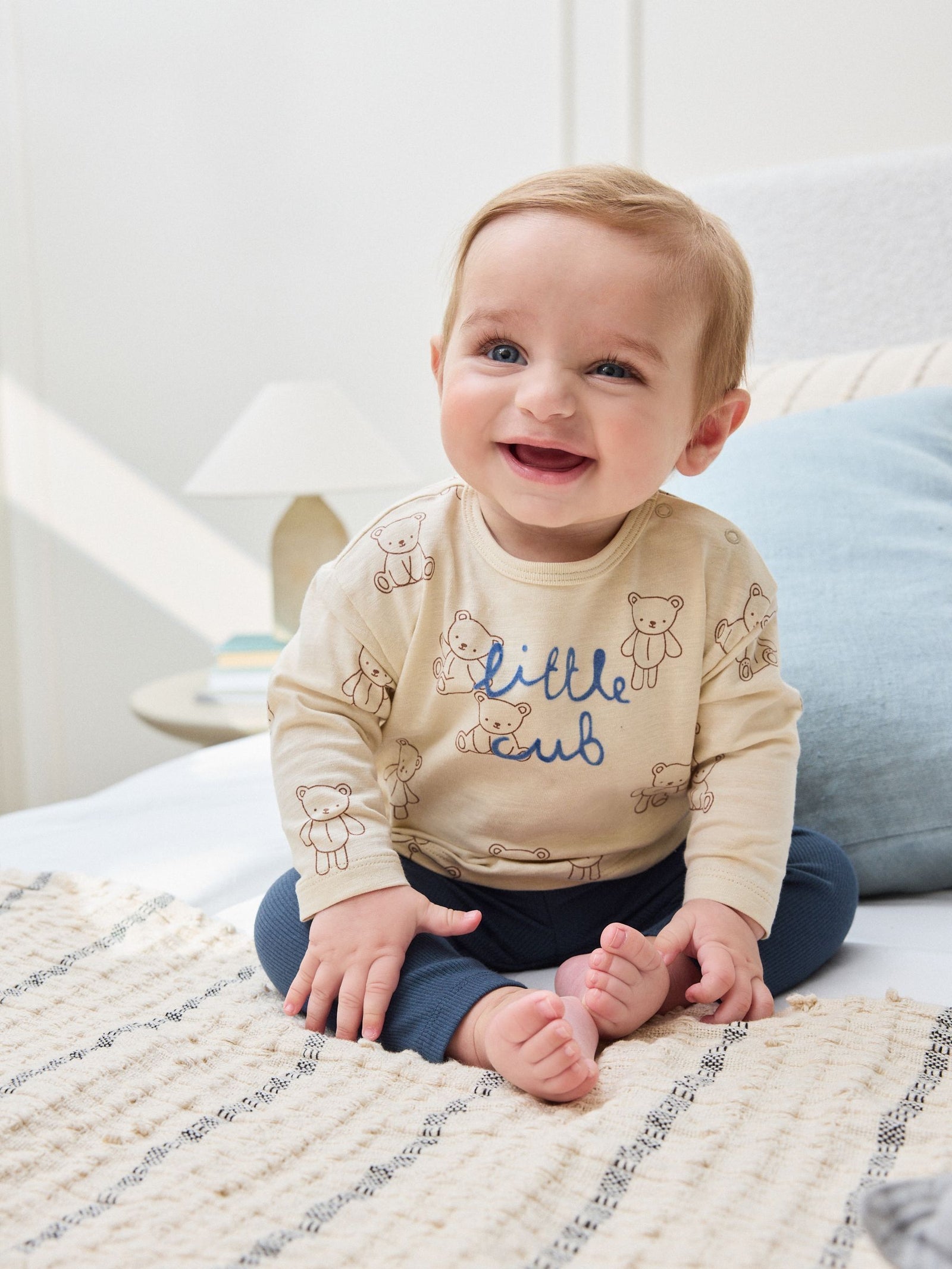Blue/Brown Little Bear Cub Baby Top and Leggings Set 2 Piece (0mths-3yrs)