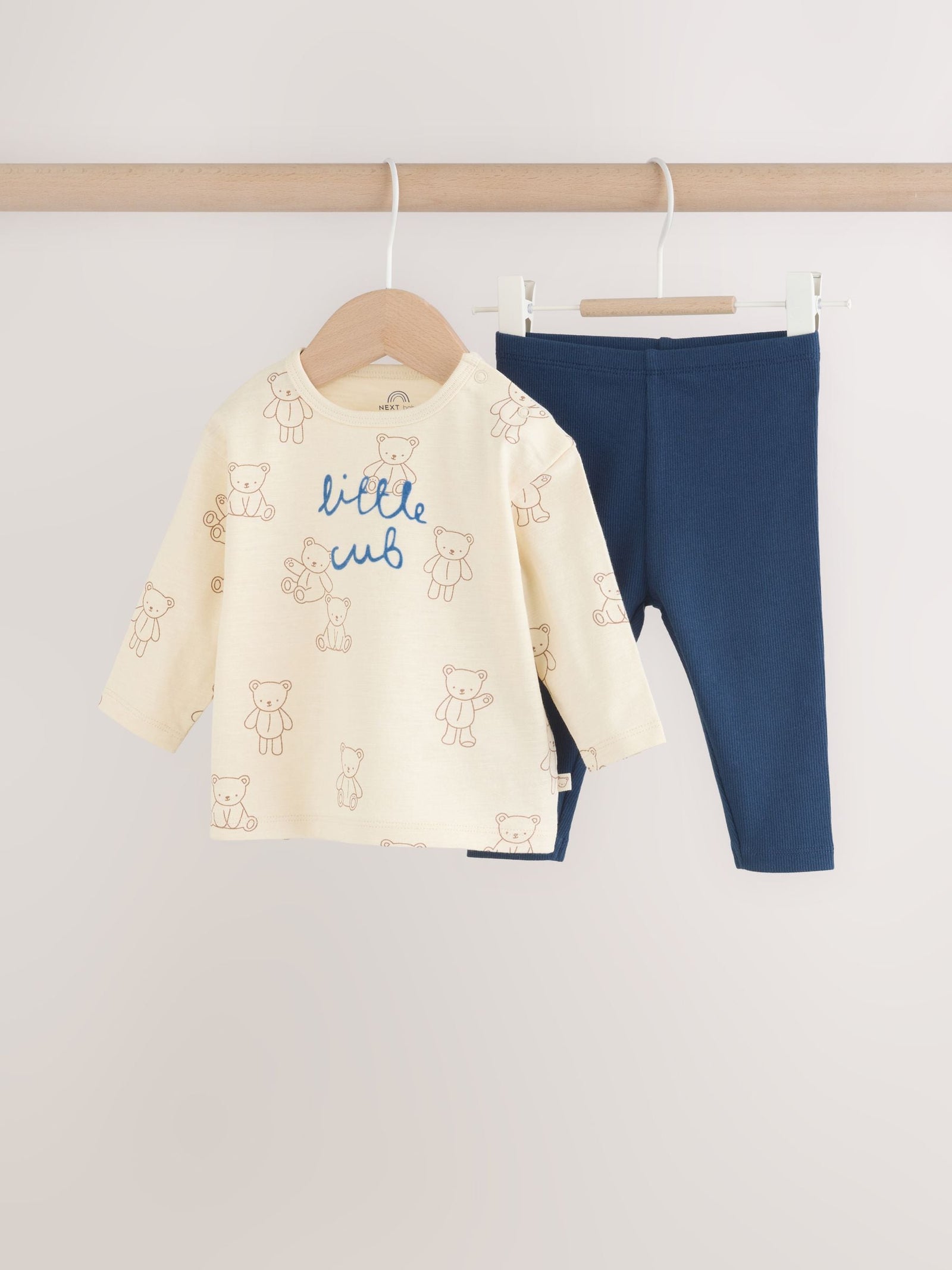 Blue/Brown Little Bear Cub Baby Top and Leggings Set 2 Piece (0mths-3yrs)