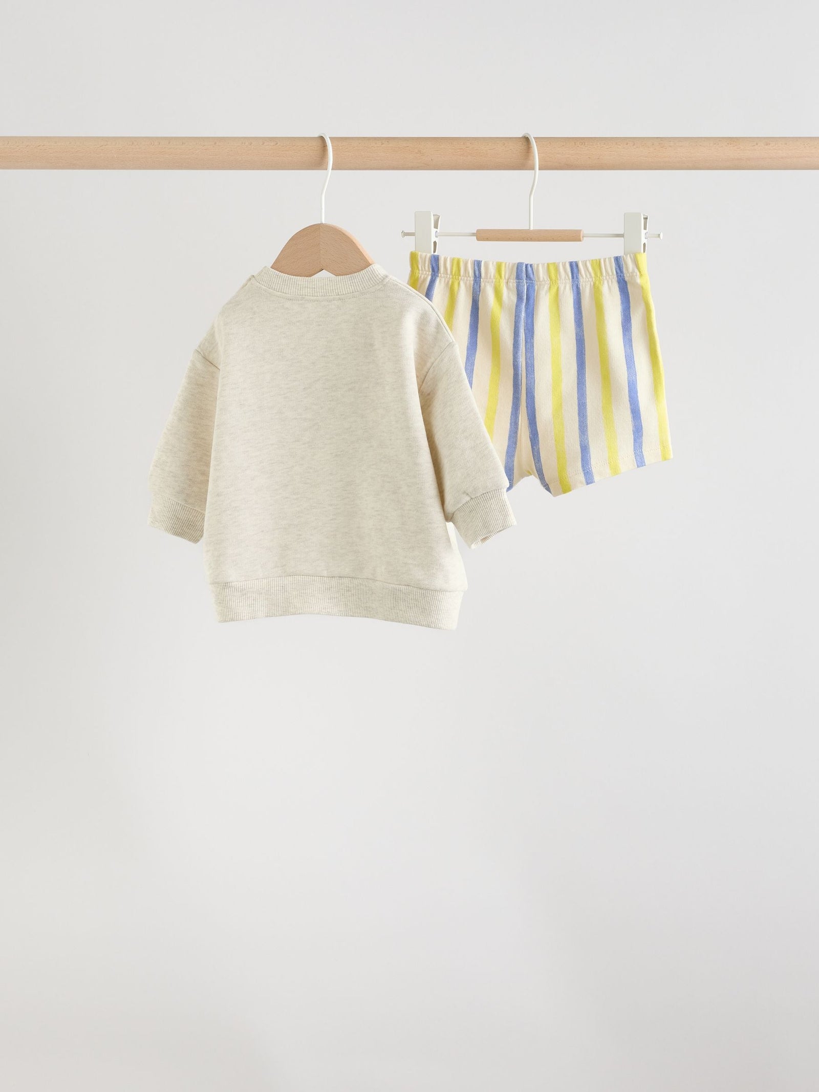 Grey Stripe Dog Sweatshirt and Shorts Baby Set (0mths-2yrs)