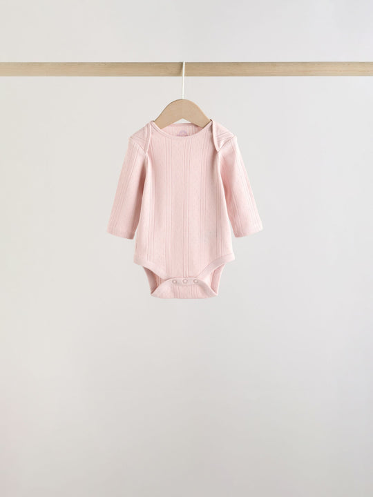 Purple Long Sleeve Baby Bodysuits 5 Pack