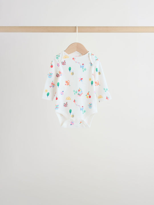 Pink Long Sleeve Baby Bodysuits 4 Pack