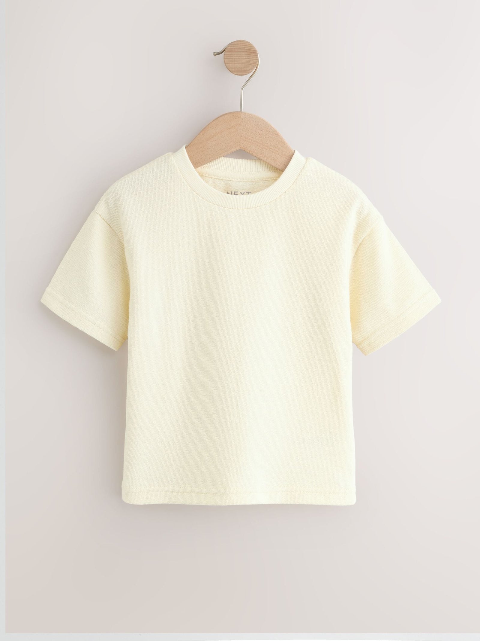 White Short Sleeve Textured T-Shirt (3mths-7yrs)