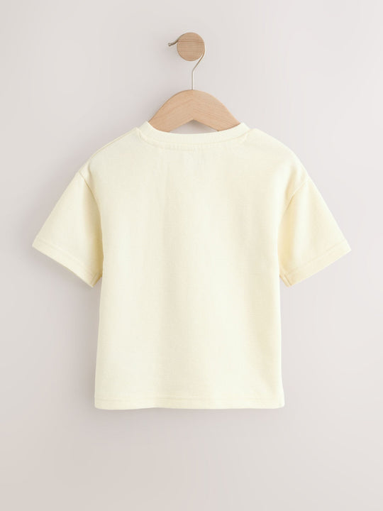 White Short Sleeve Textured T-Shirt (3mths-7yrs)