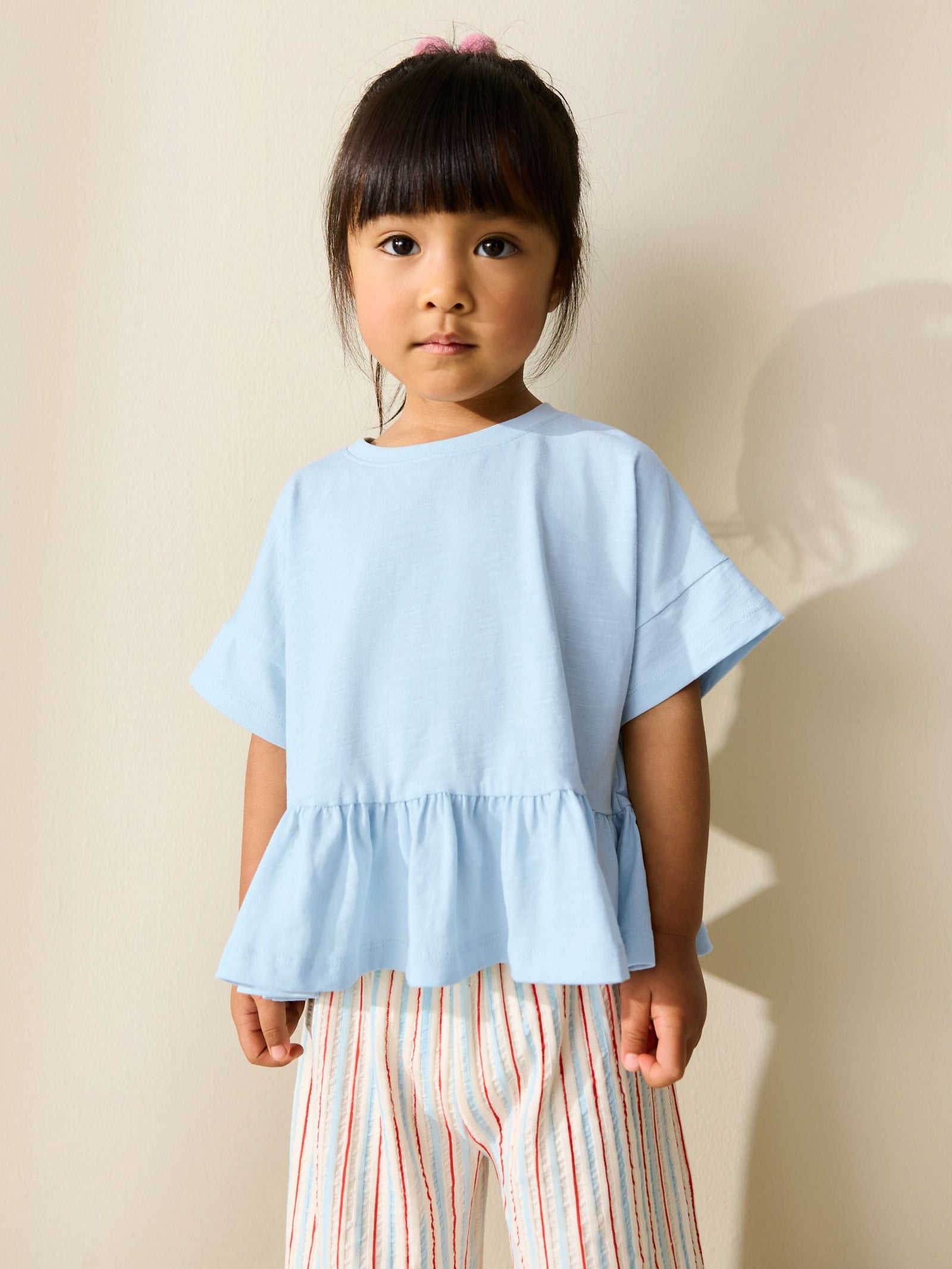 Blue Short Sleeve Peplum T-Shirt (3mths-7yrs)