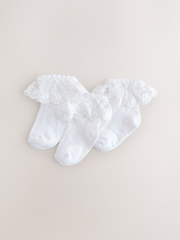White Lace Baby Socks 3 Pack