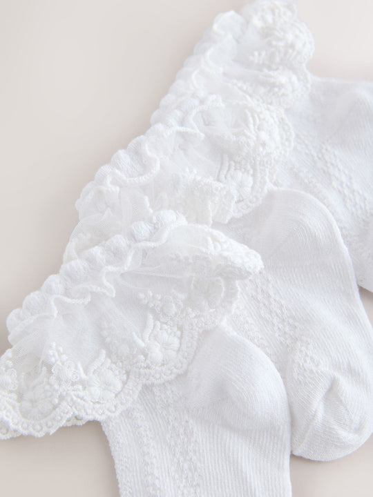White Lace Baby Socks 3 Pack