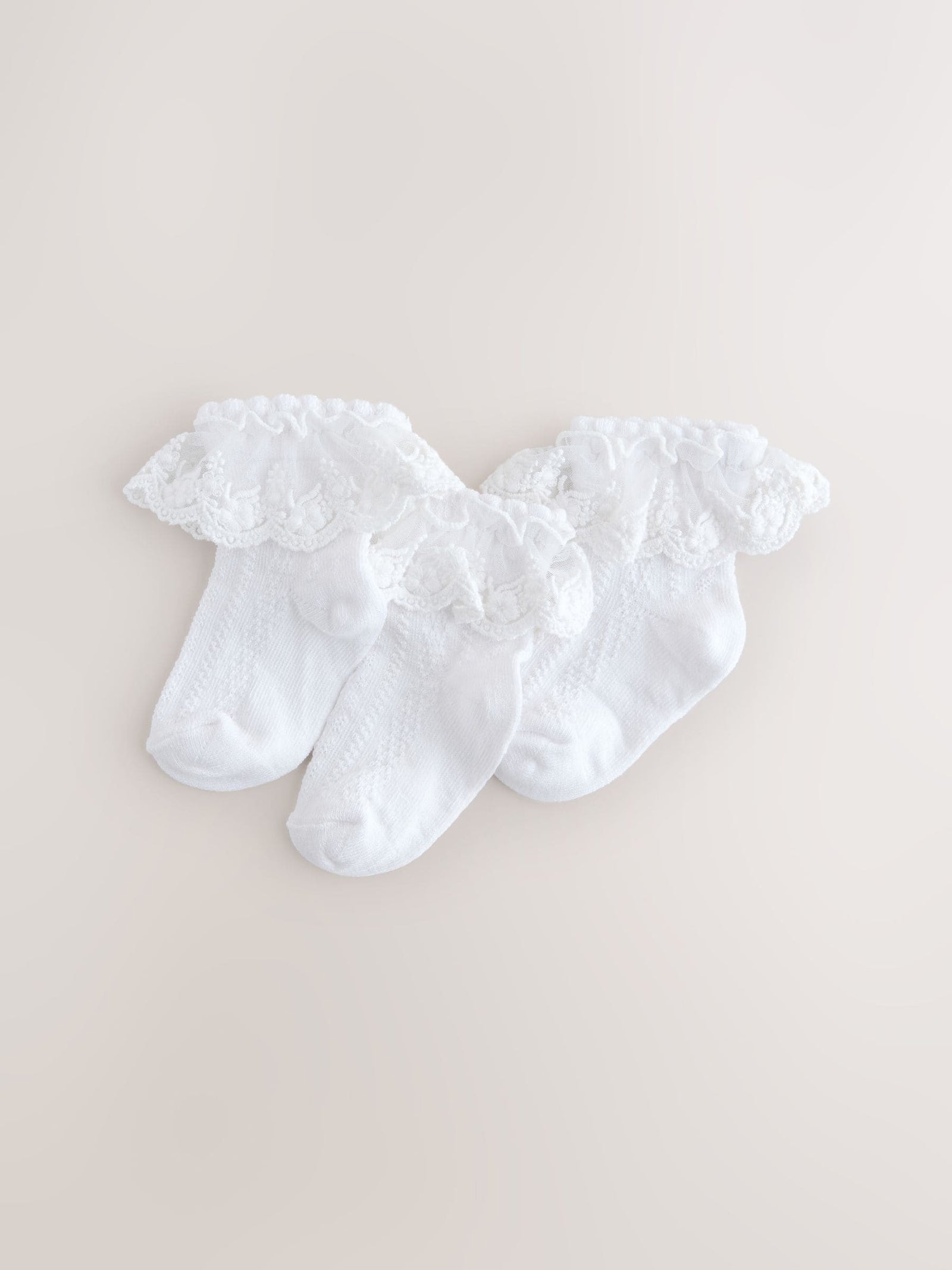 White Lace Baby Socks 3 Pack