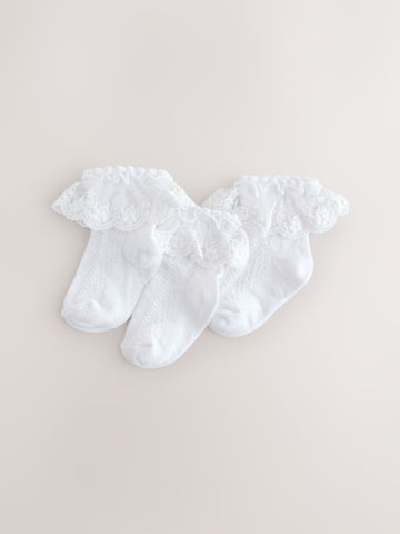 White Lace Baby Socks 3 Pack