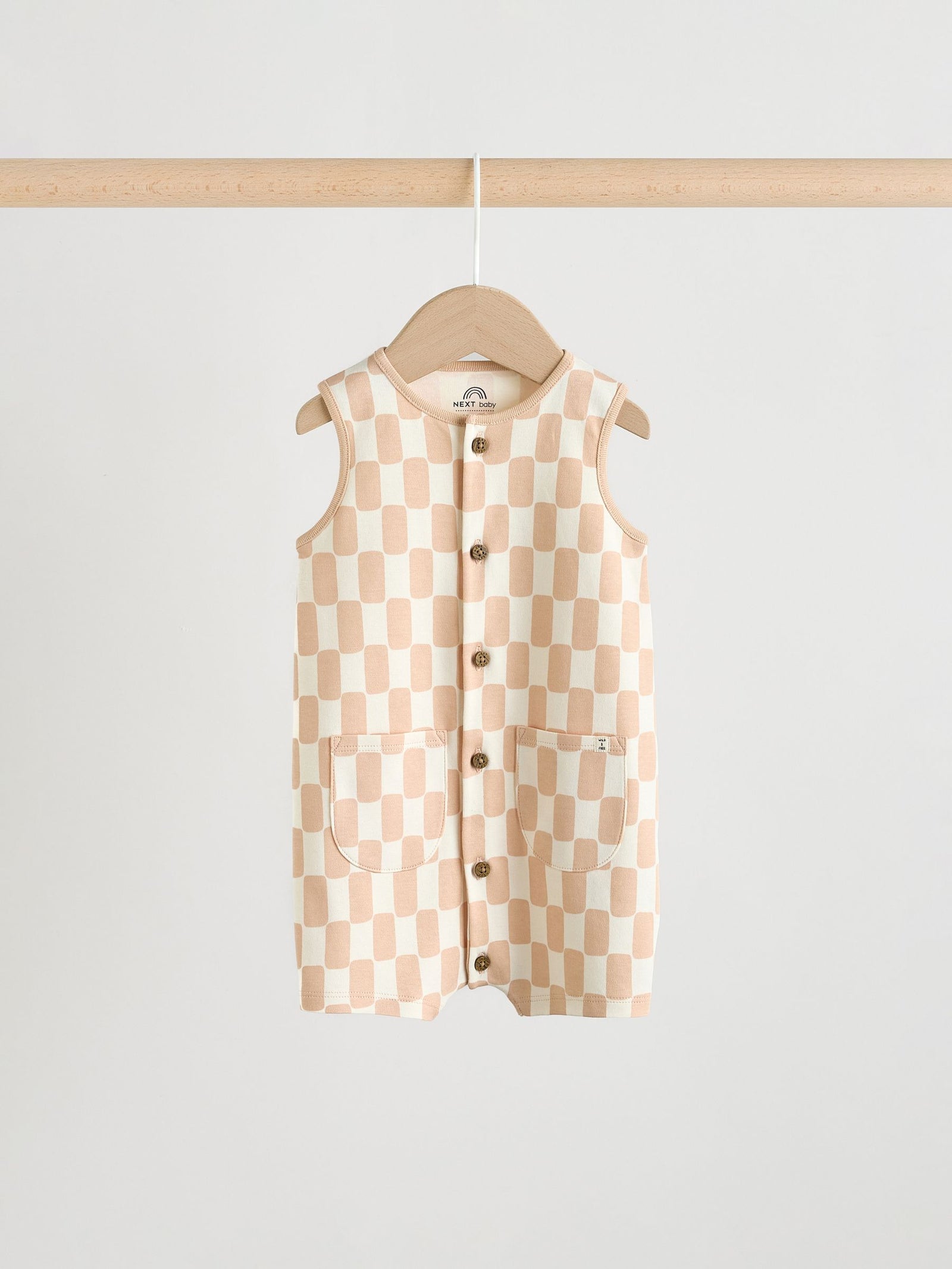 Blue Dino Print Vest Jersey Baby Romper