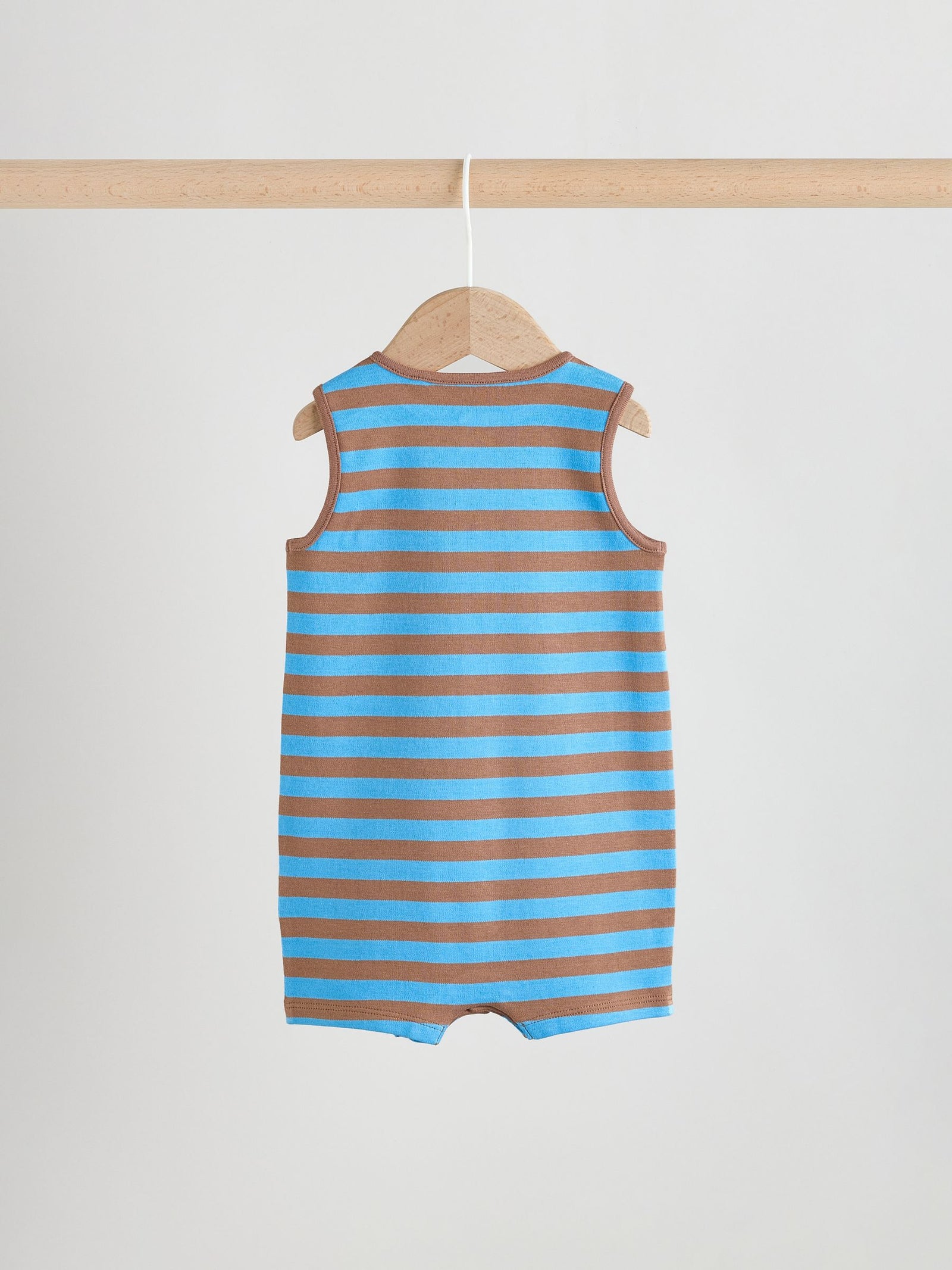 Blue Dino Print Vest Jersey Baby Romper