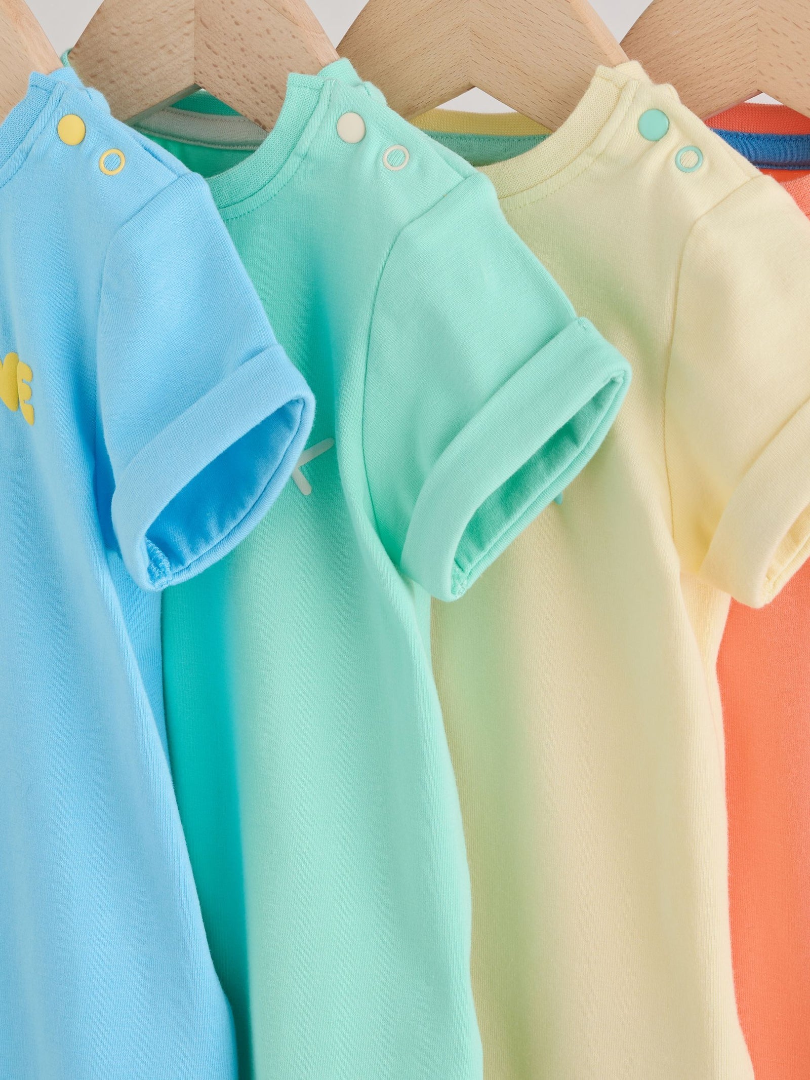 Bright Slogan Cotton RIch Baby Rompers 4 Pack