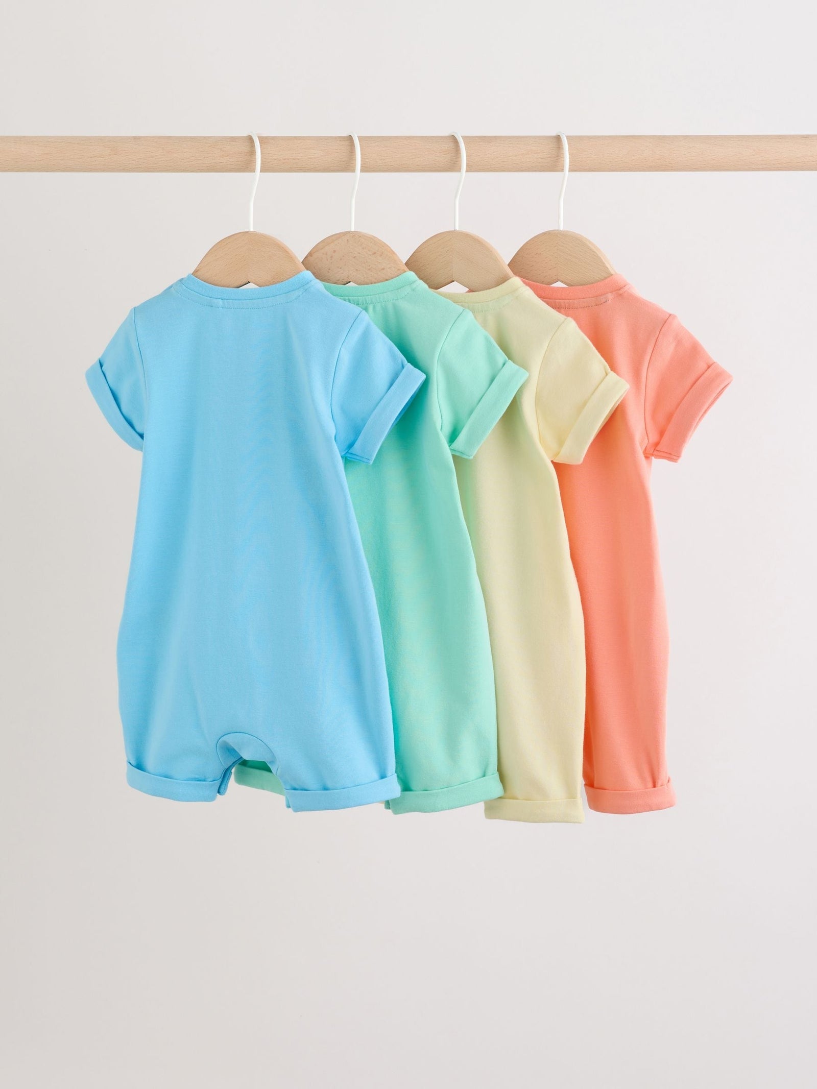 Bright Slogan Cotton RIch Baby Rompers 4 Pack