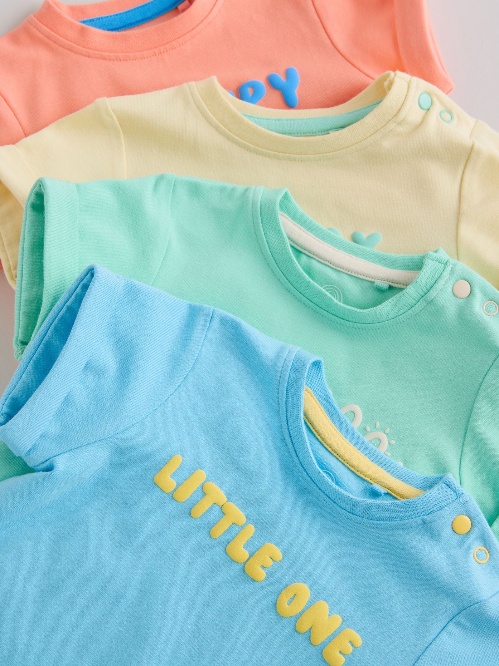 Bright Slogan Cotton RIch Baby Rompers 4 Pack