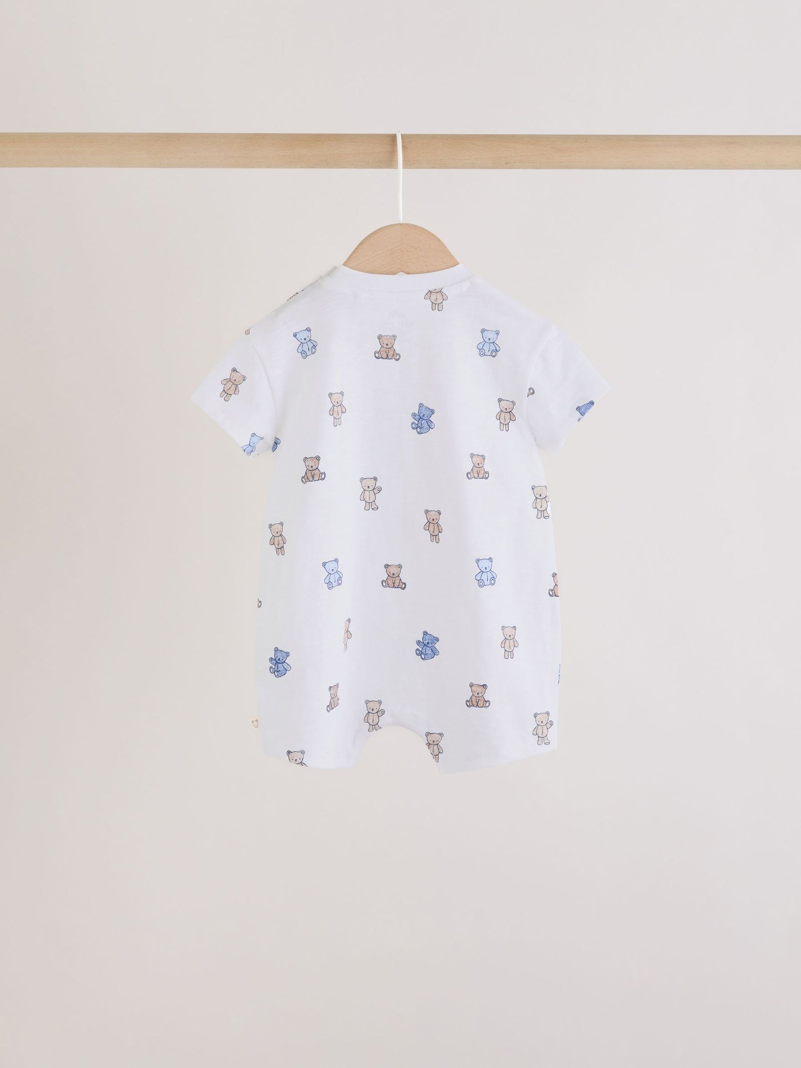 Blue/Brown Bear Jersey Baby Rompers 3 Pack