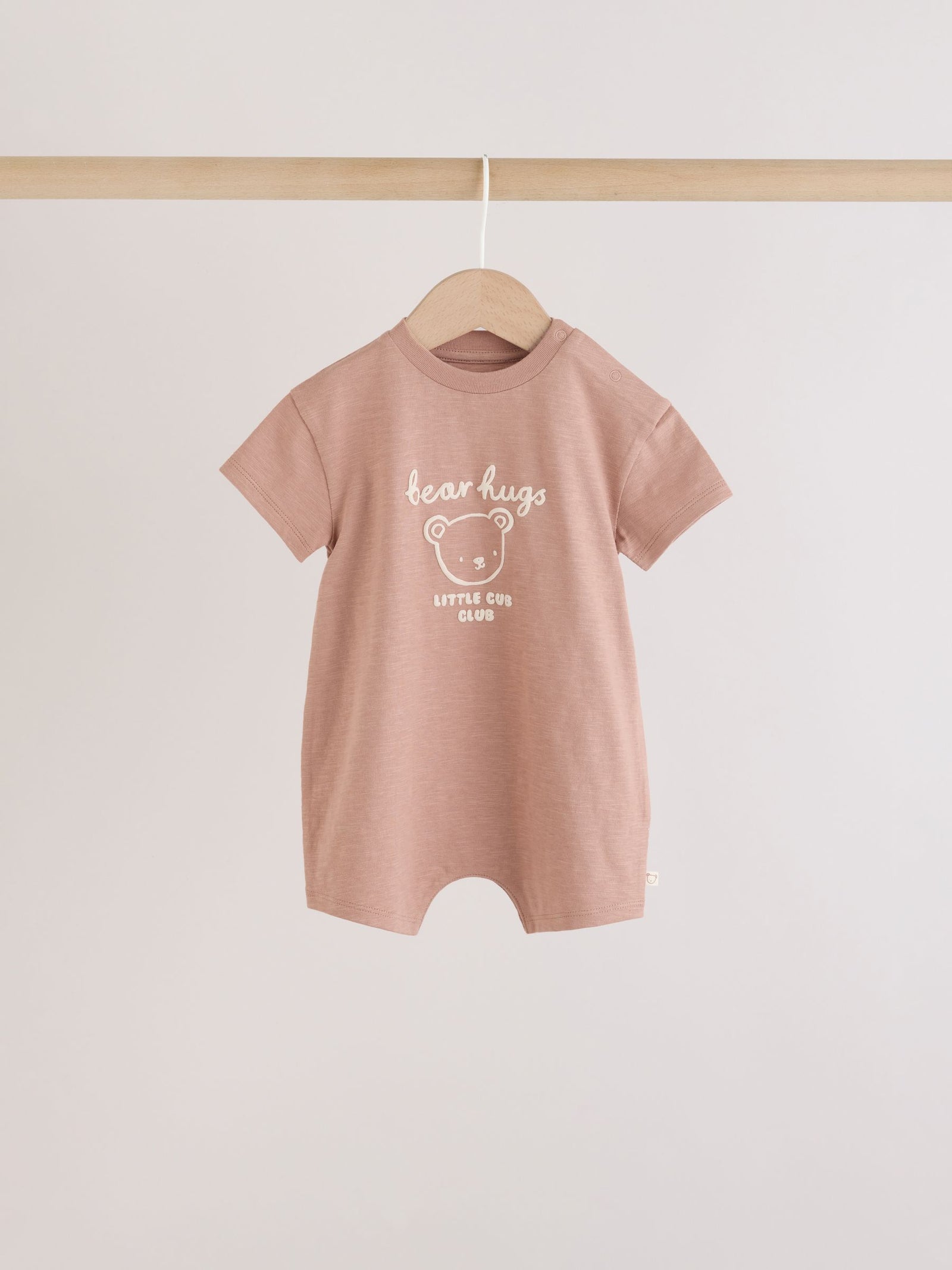 Blue/Brown Bear Jersey Baby Rompers 3 Pack