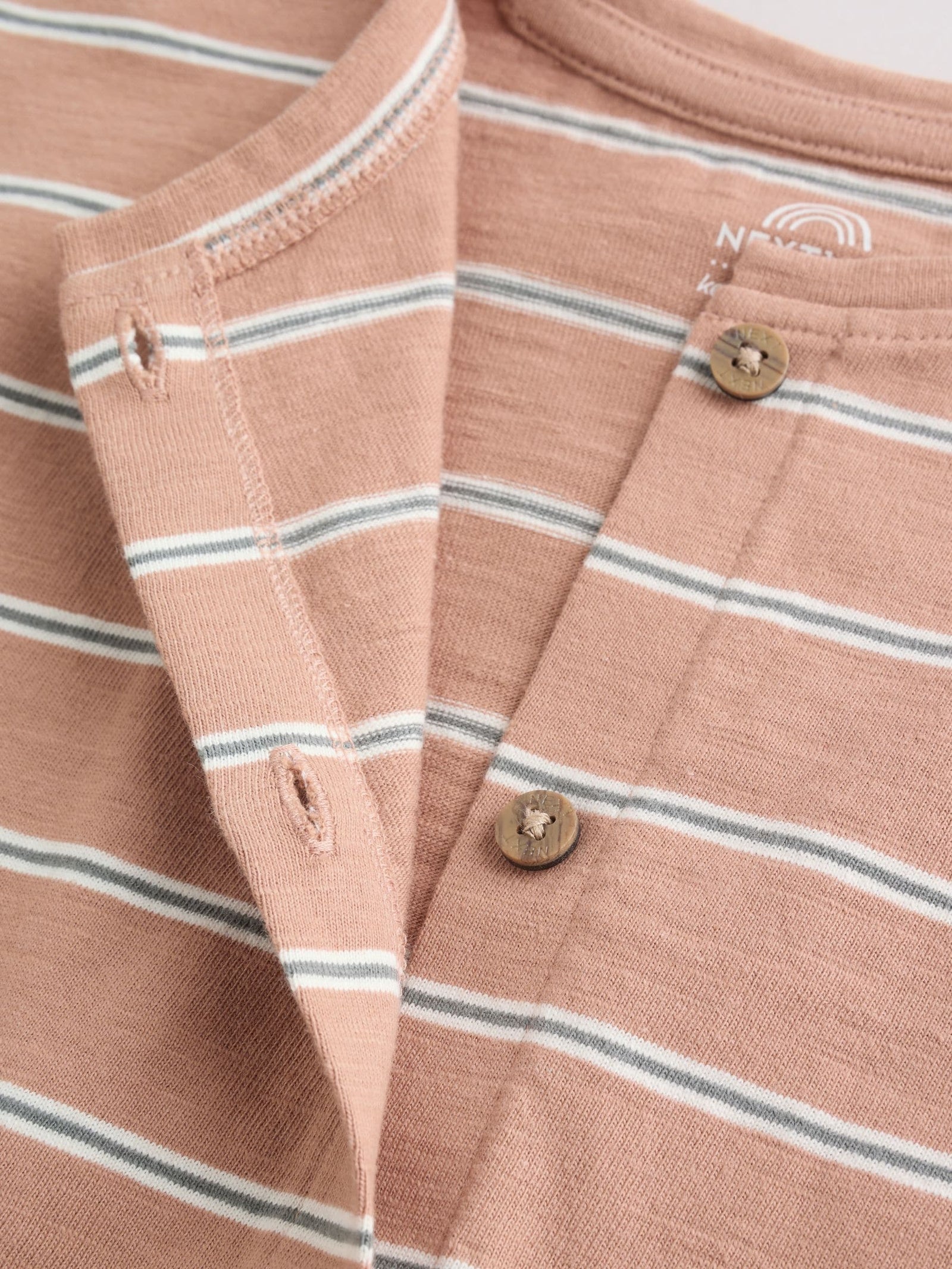 Neutral Stripe Jersey Baby Rompers 3 Pack