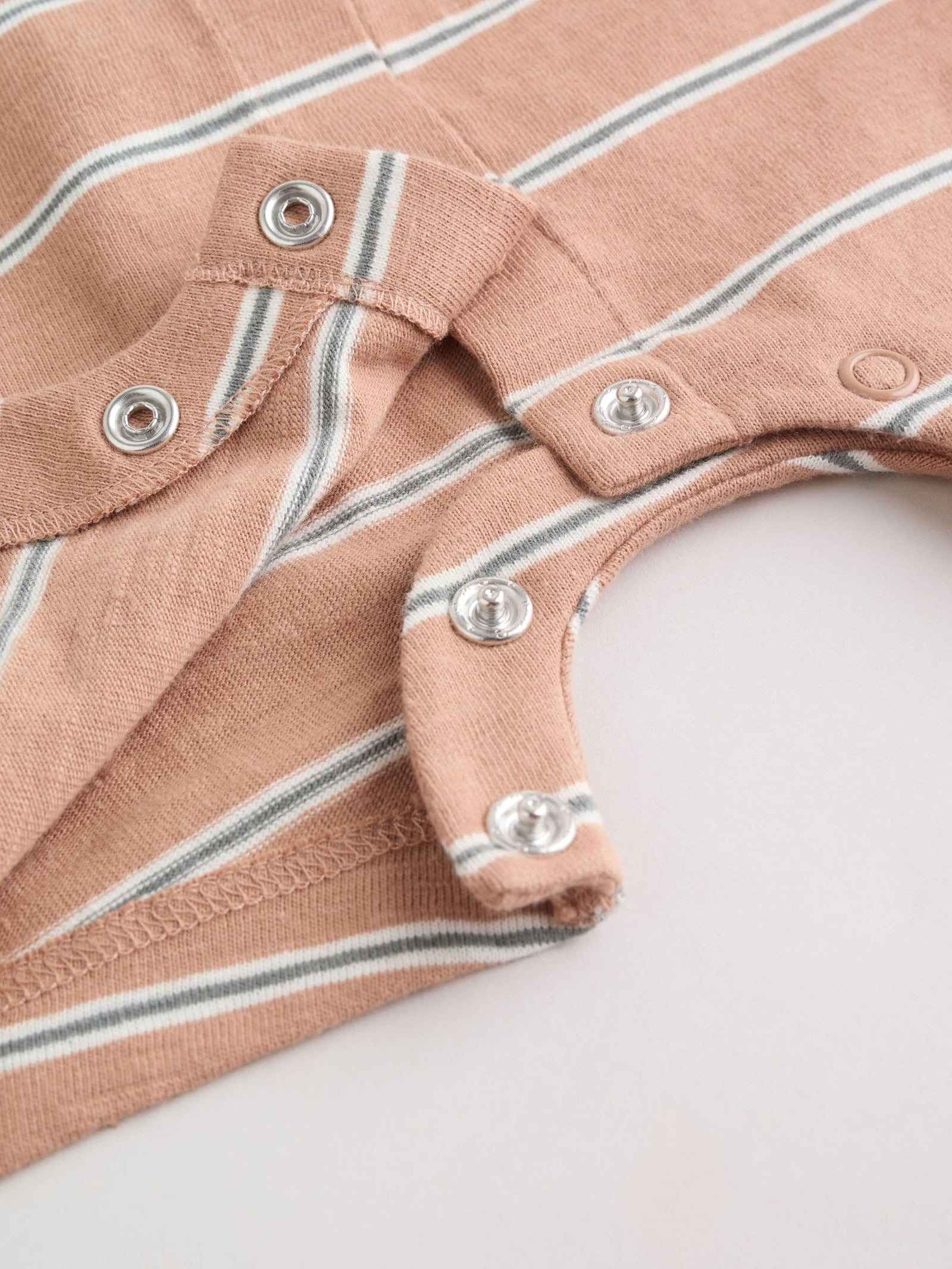 Neutral Stripe Jersey Baby Rompers 3 Pack