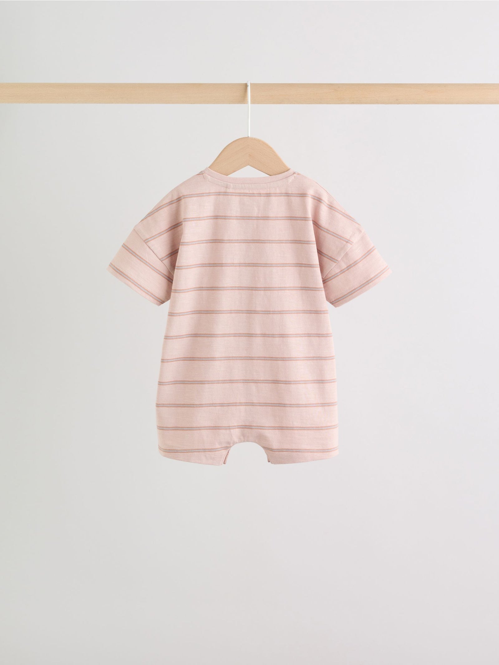 Neutral Stripe Jersey Baby Rompers 3 Pack