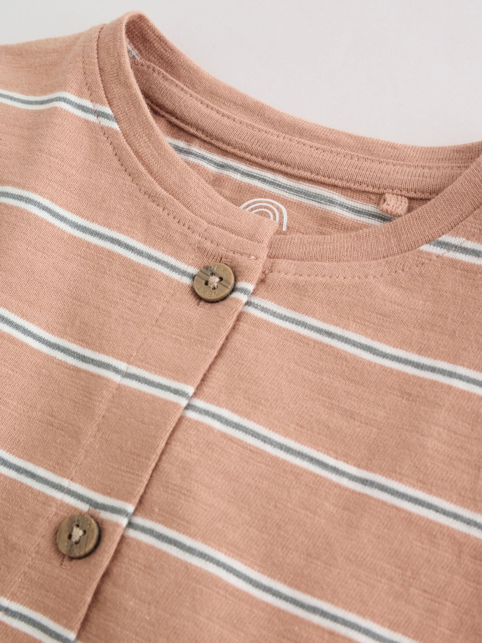 Neutral Stripe Jersey Baby Rompers 3 Pack