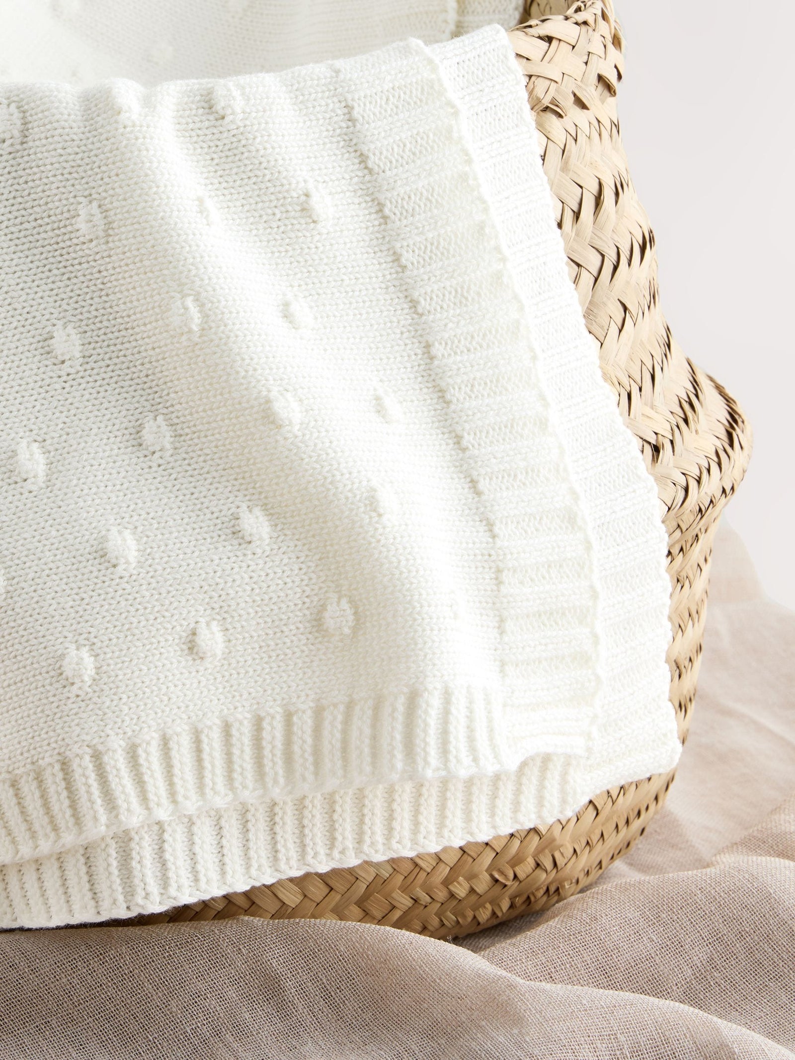 Ecru Baby Bobble Blanket