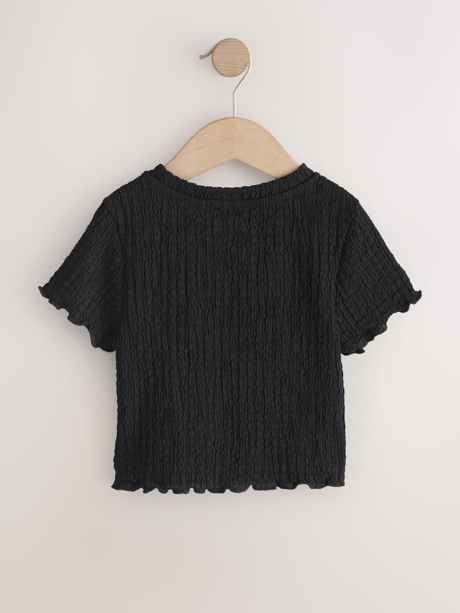 Black Textured T-Shirt (3-16yrs)
