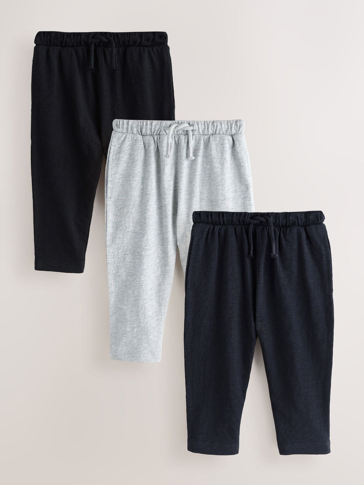 Black/ Navy Blue/ Grey Stripe Joggers 3 Pack (3mths-7yrs)