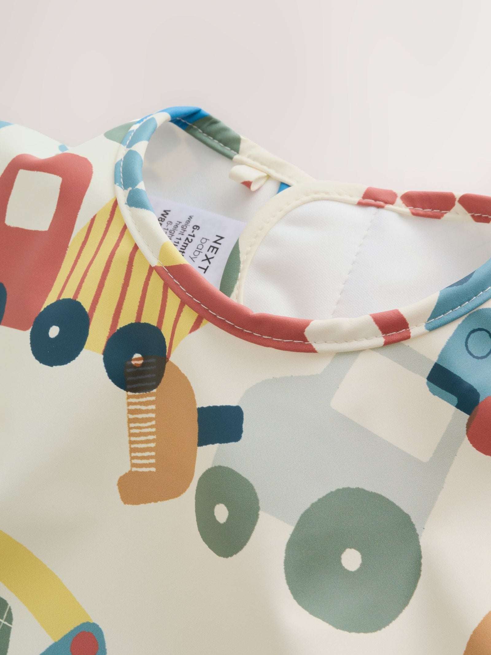 Blue/Red Transport Weaning And Feeding Sleeved Bib