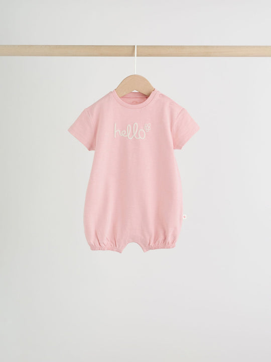 Pink Tonal Striped 3 Pack Jersey Baby Rompers 3 Pack