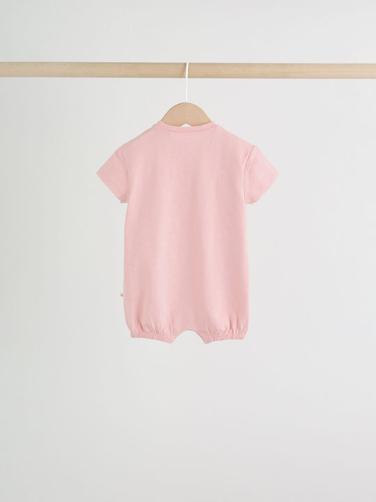 Pink Tonal Striped 3 Pack Jersey Baby Rompers 3 Pack
