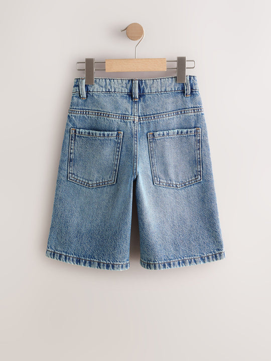 Mid Blue Denim Jort Shorts (3-16yrs)