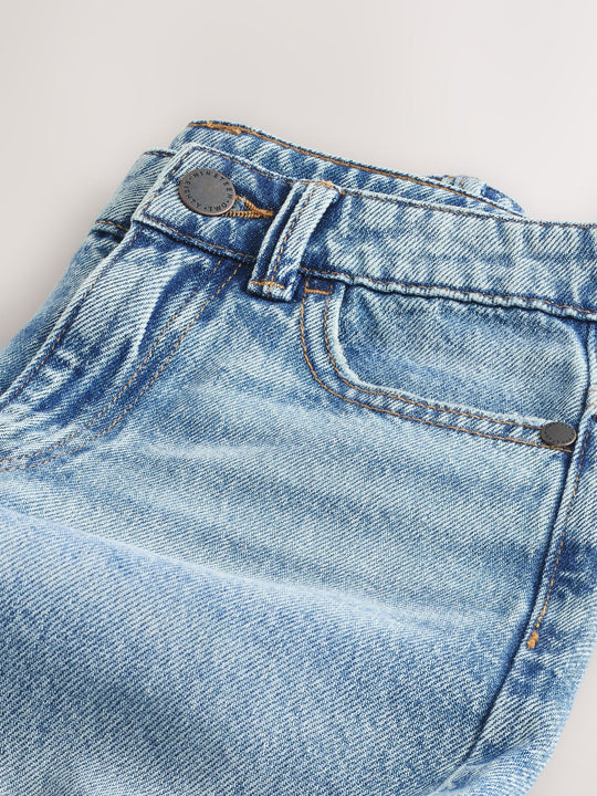 Mid Blue Denim Jort Shorts (3-16yrs)