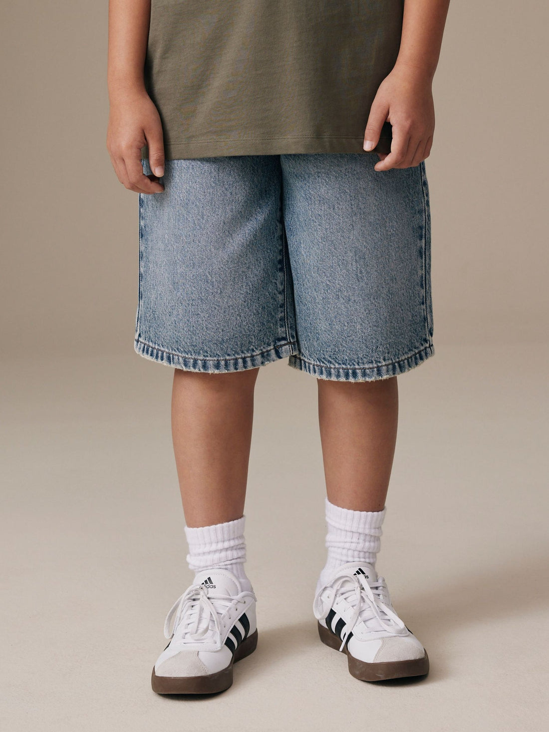 Mid Blue Denim Jort Shorts (3-16yrs)