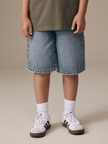 Mid Blue Denim Jort Shorts (3-16yrs)