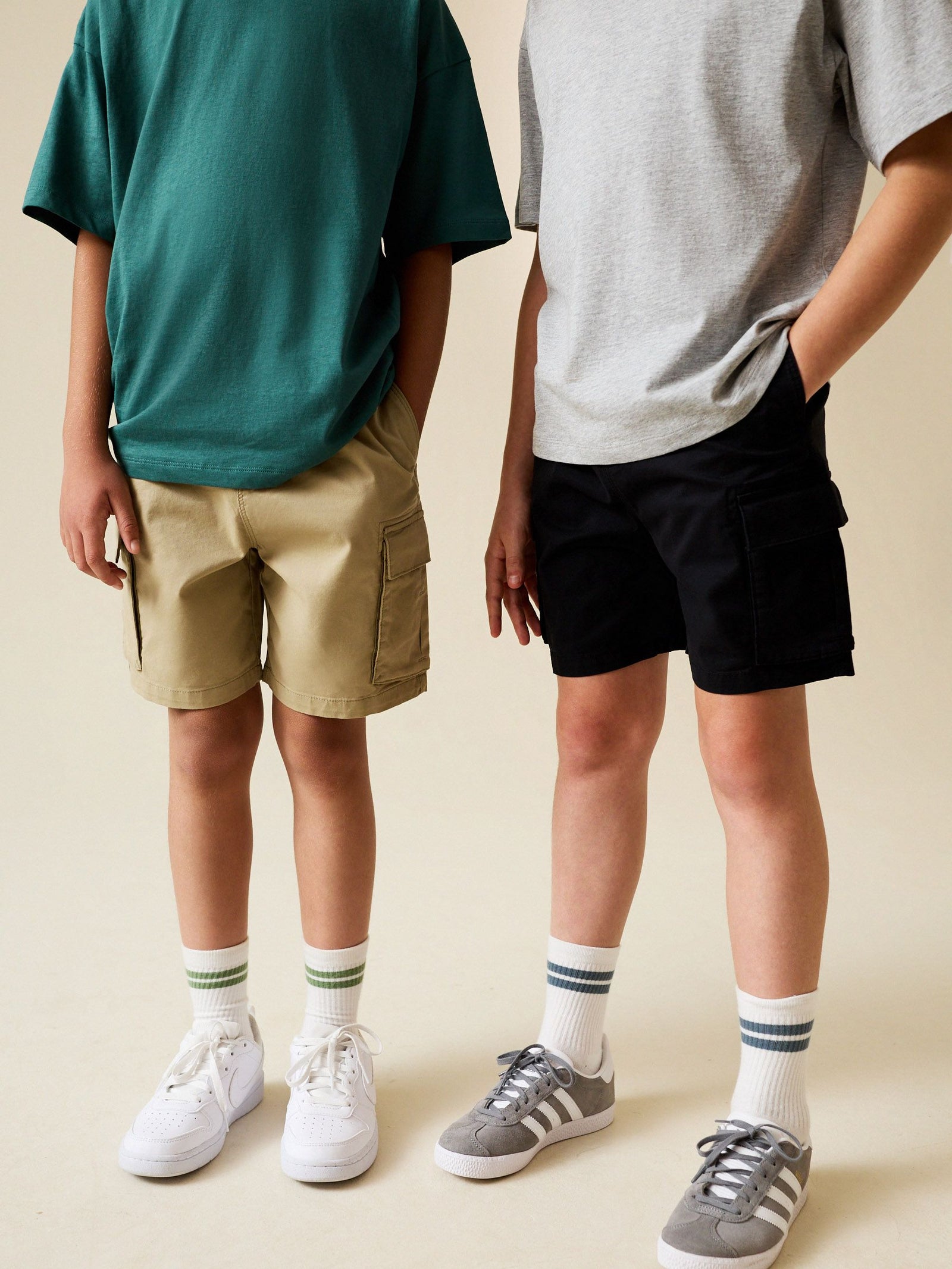 Black/Stone Cargo Shorts 2 Pack (3-16yrs)