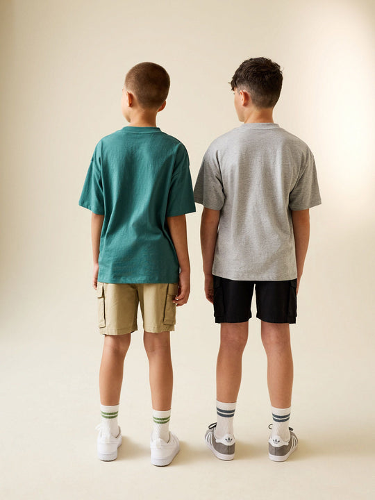 Black/Stone Cargo Shorts 2 Pack (3-16yrs)