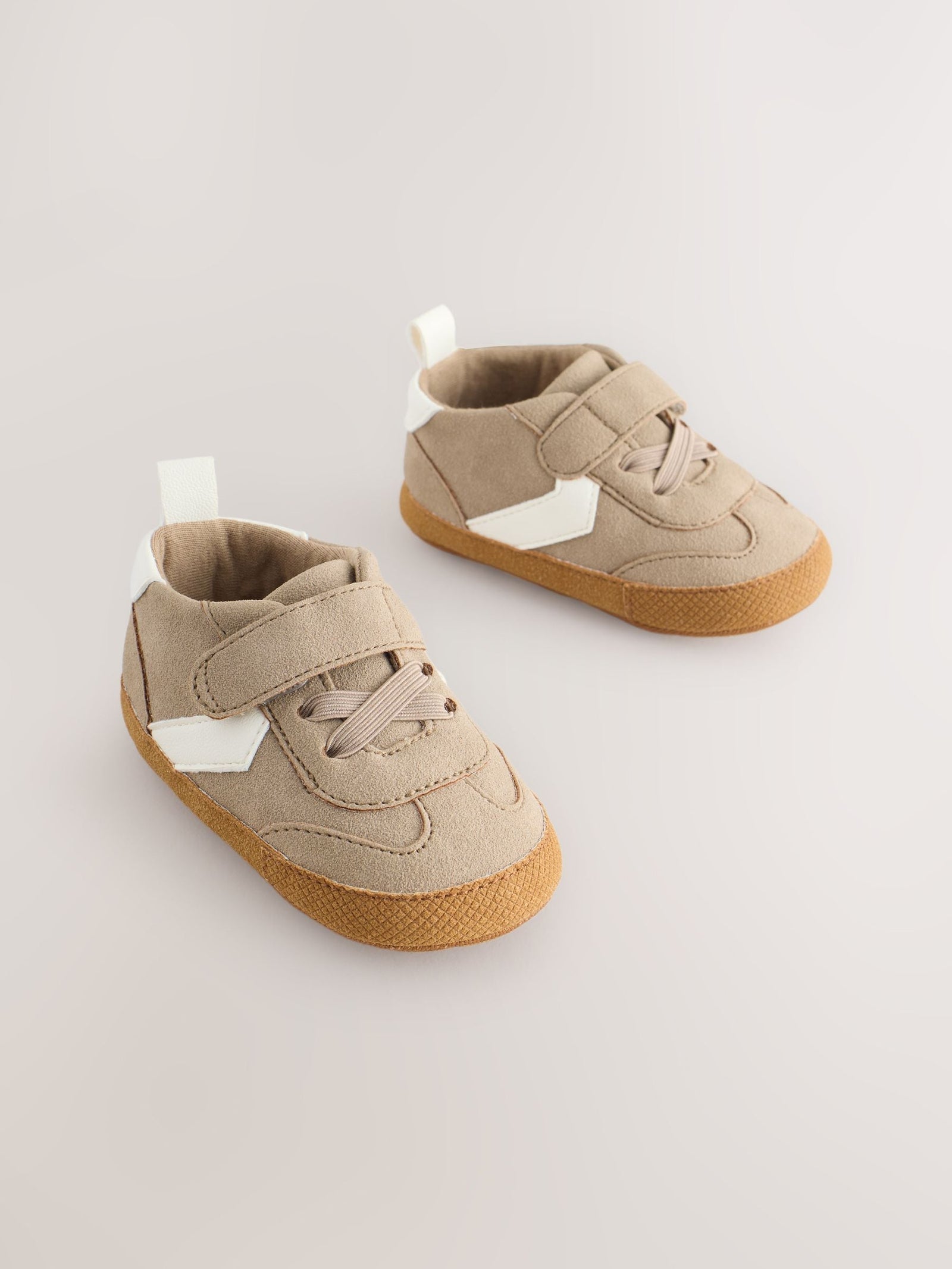 Neutral Brown Touch Fastening Baby Trainers (0-2mths)