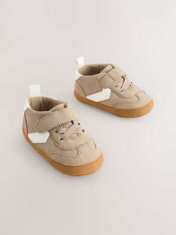 Neutral Brown Touch Fastening Baby Trainers (0-2mths)