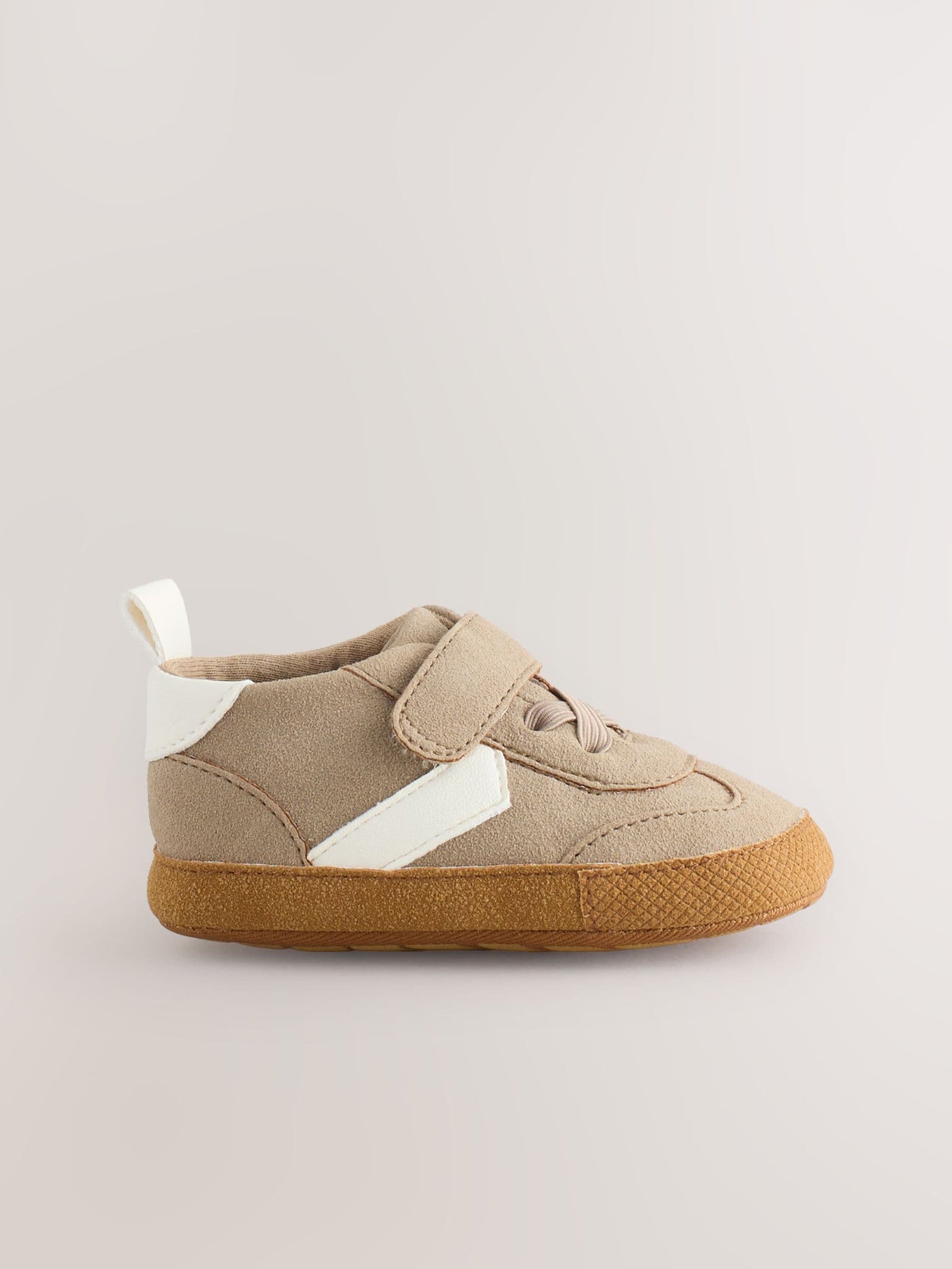Neutral Brown Touch Fastening Baby Trainers (0-2mths)