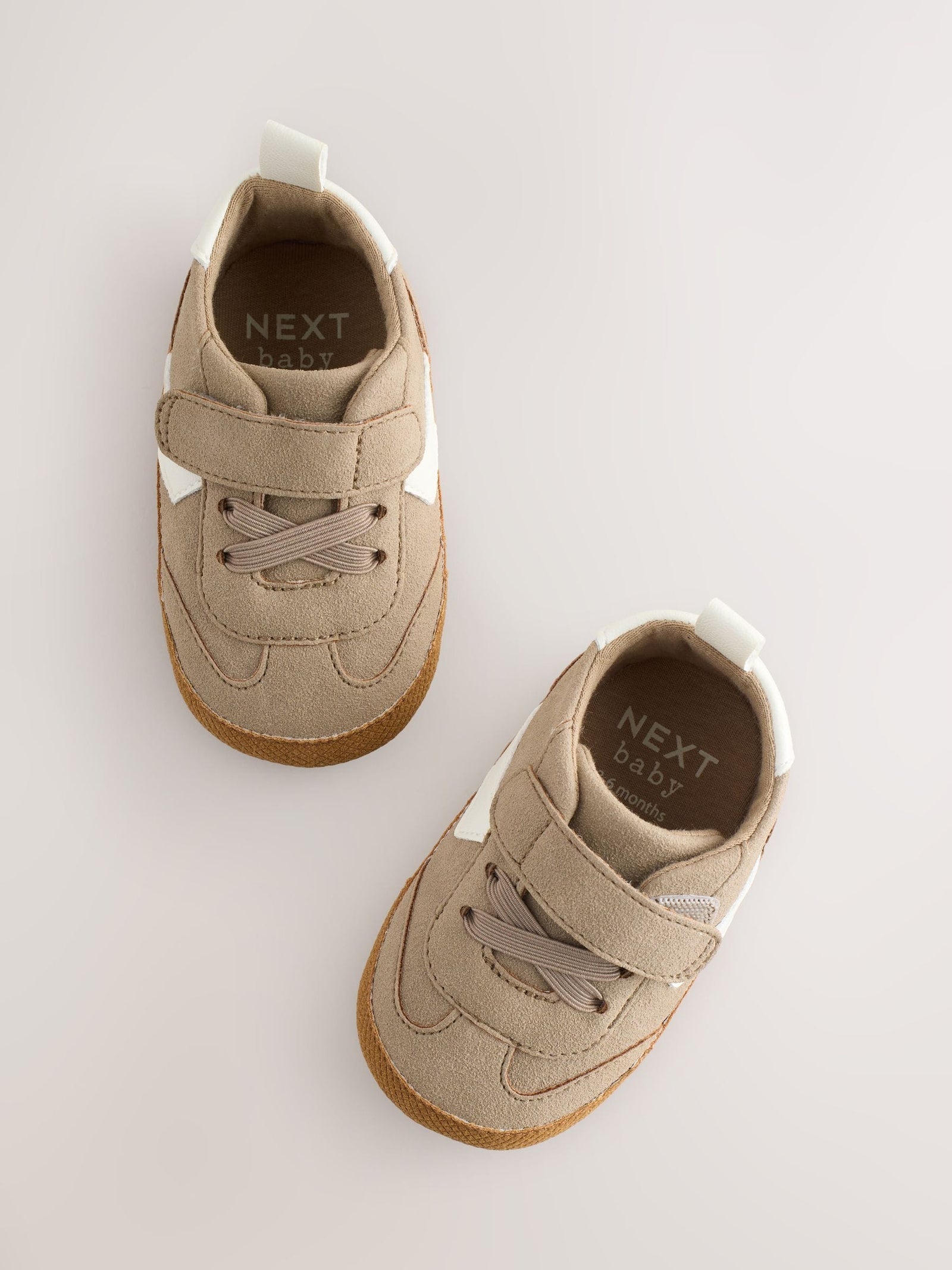 Neutral Brown Touch Fastening Baby Trainers (0-2mths)