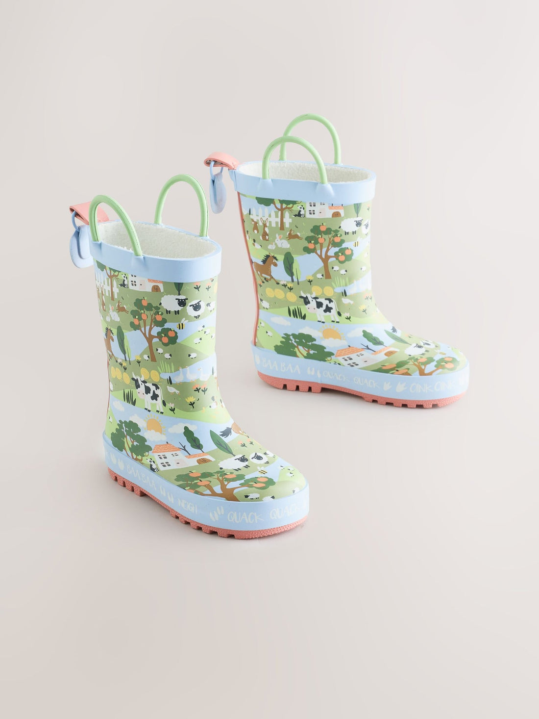 Blue/Green Farm Handle Wellies