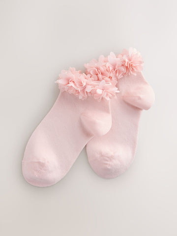 Pink 2 Pack Cotton Rich Bridesmaid Ankle Socks