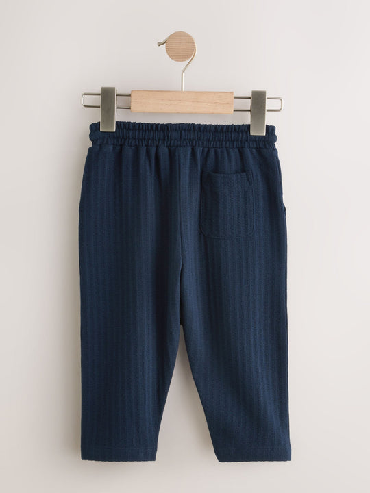 Navy Blue Textured Jersey Joggers (3mths-7yrs)