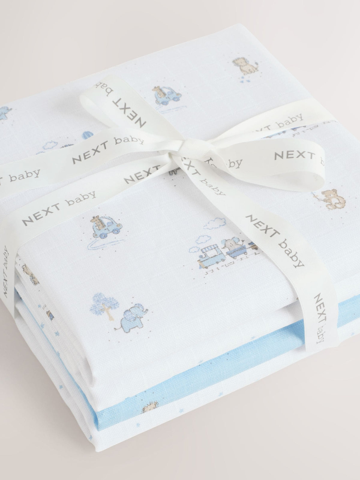 Blue Baby Muslin Cloths 4 Pack