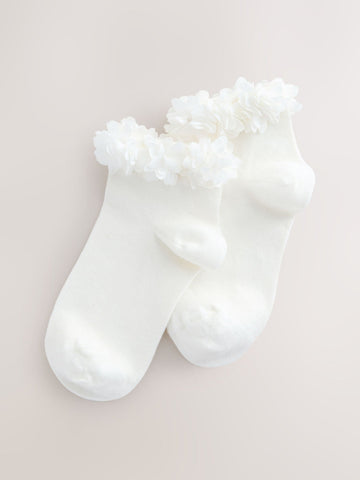 Ivory Cream 2 Pack Cotton Rich Bridesmaid Ankle Socks