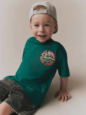 Forest Green Hot Wheels Short Sleeve T-Shirt (9mths-8yrs)