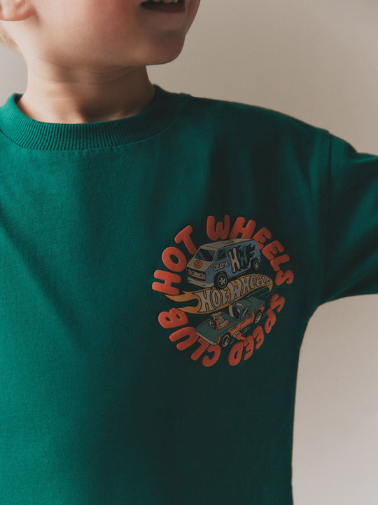 Forest Green Hot Wheels Short Sleeve T-Shirt (9mths-8yrs)
